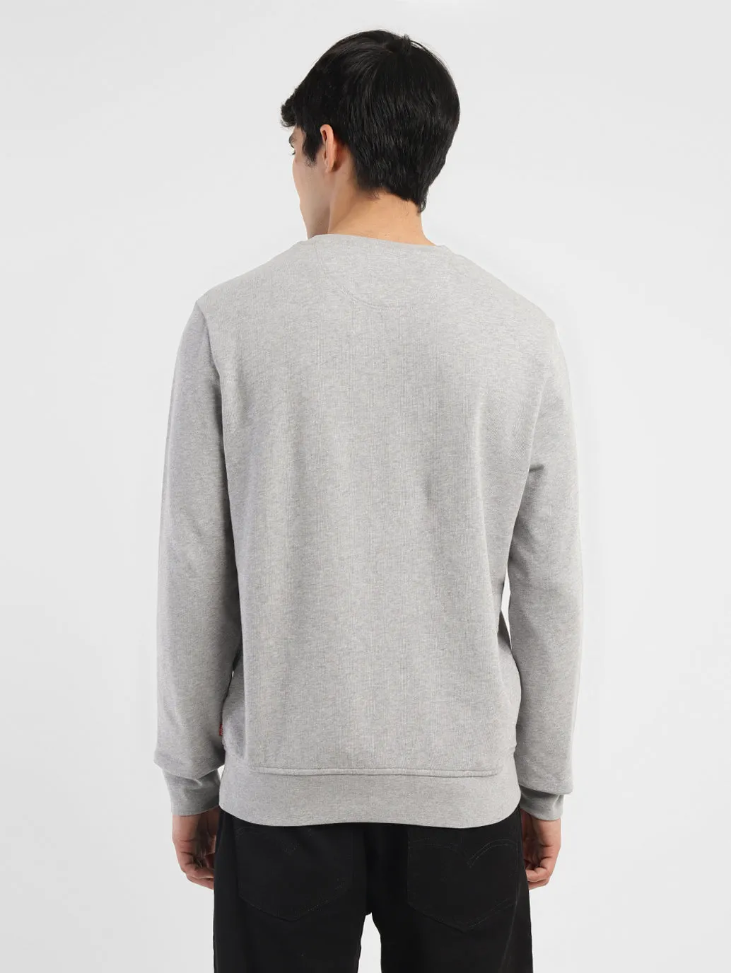 Men's Brand Logo Grey Crew Neck Sweatshirt