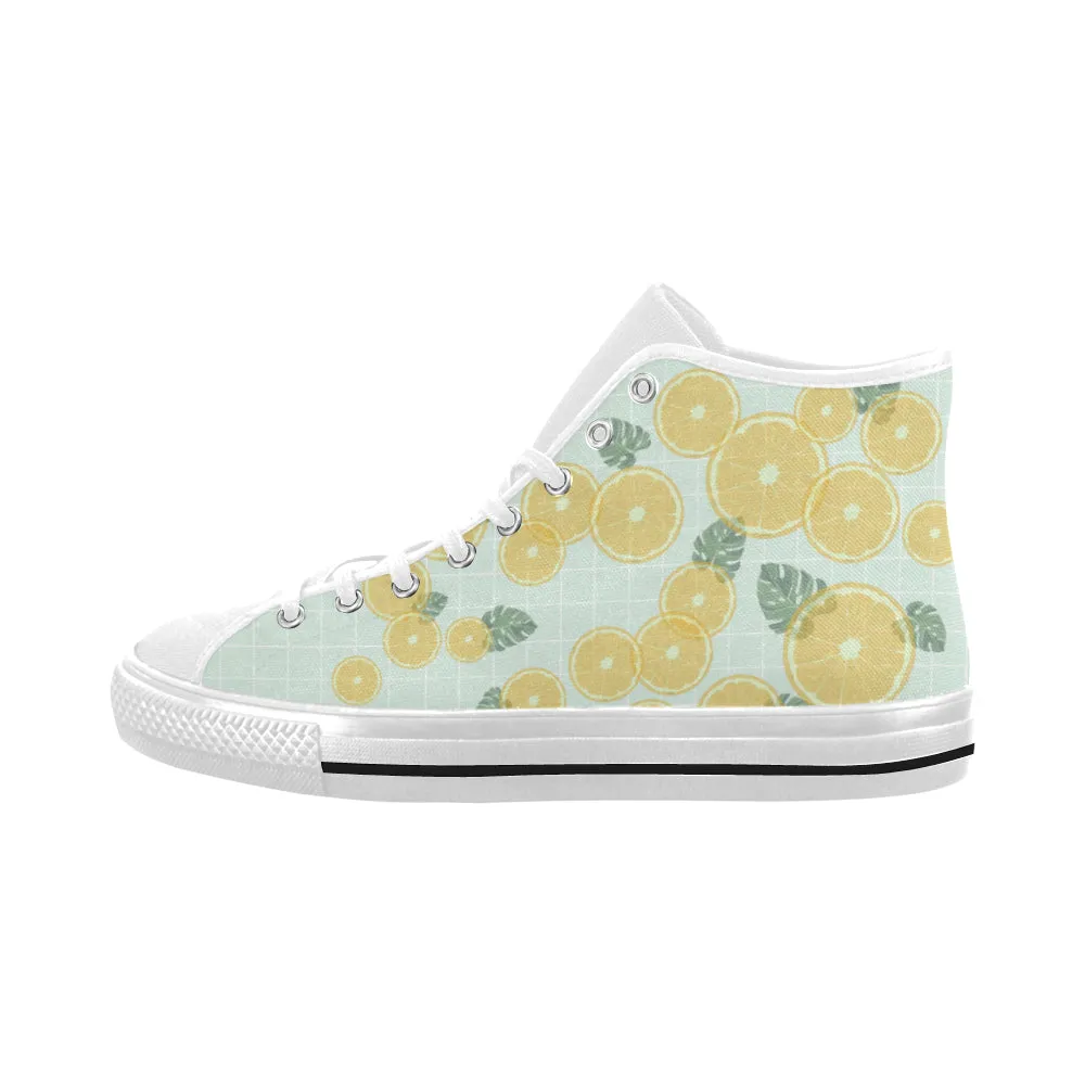 Men's Fizzy Lemons Casual Print High Top Canvas Shoes