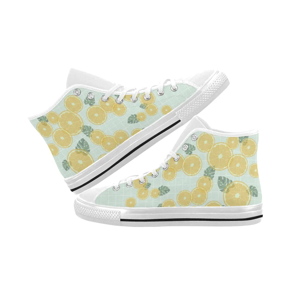 Men's Fizzy Lemons Casual Print High Top Canvas Shoes