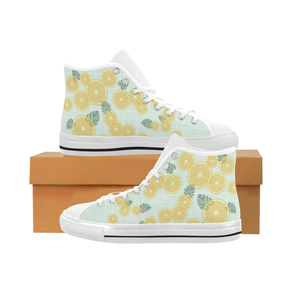 Men's Fizzy Lemons Casual Print High Top Canvas Shoes