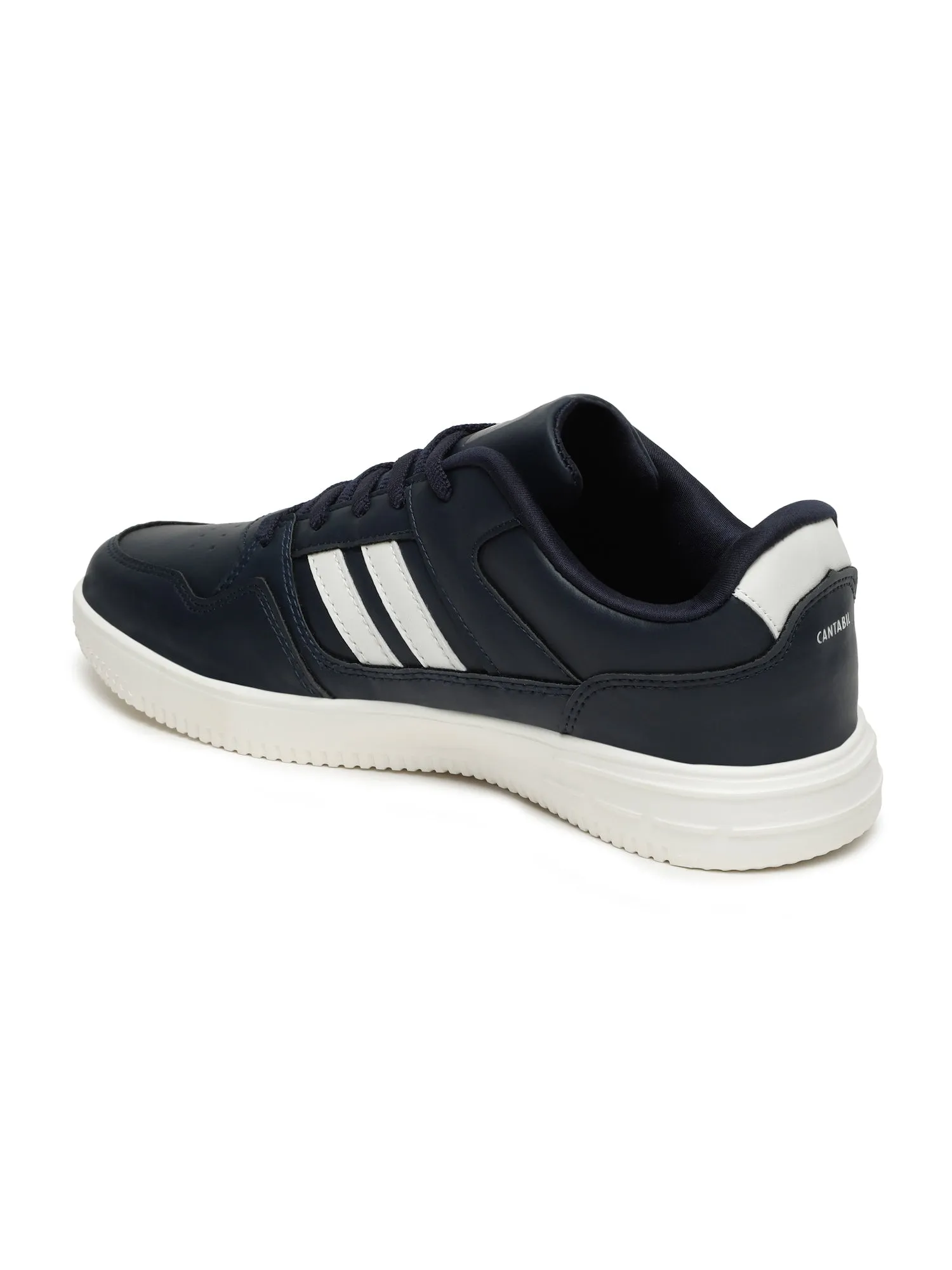 Men's Navy Blue Solid Running Sports Shoes