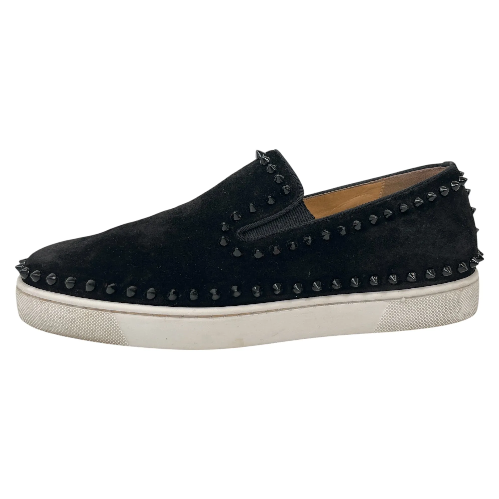 Men's Pik Boat Studded Low Trainers Black Size EU 41 / UK 7