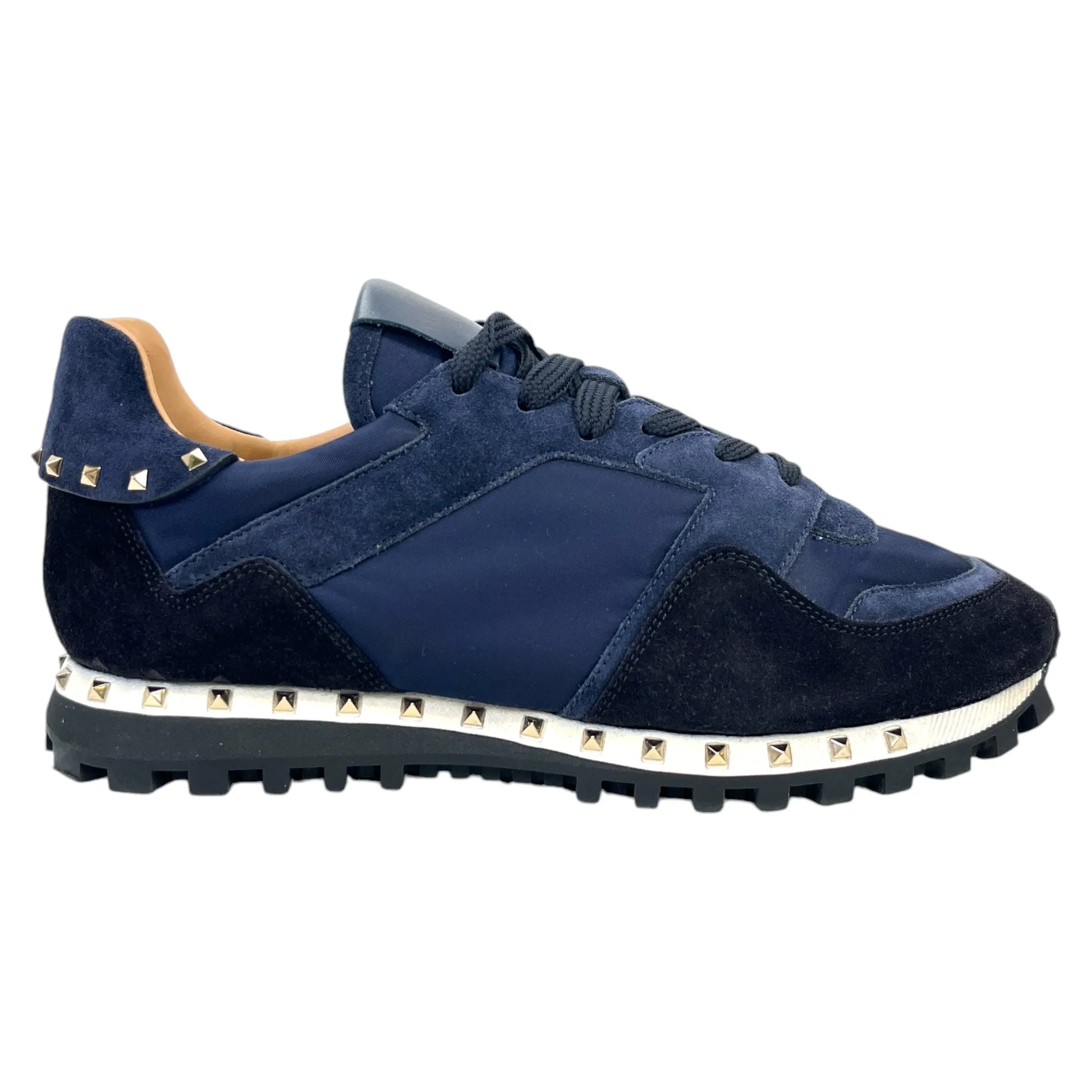 Men's Rockstud Low Trainers Navy Size EU 41 / UK 7