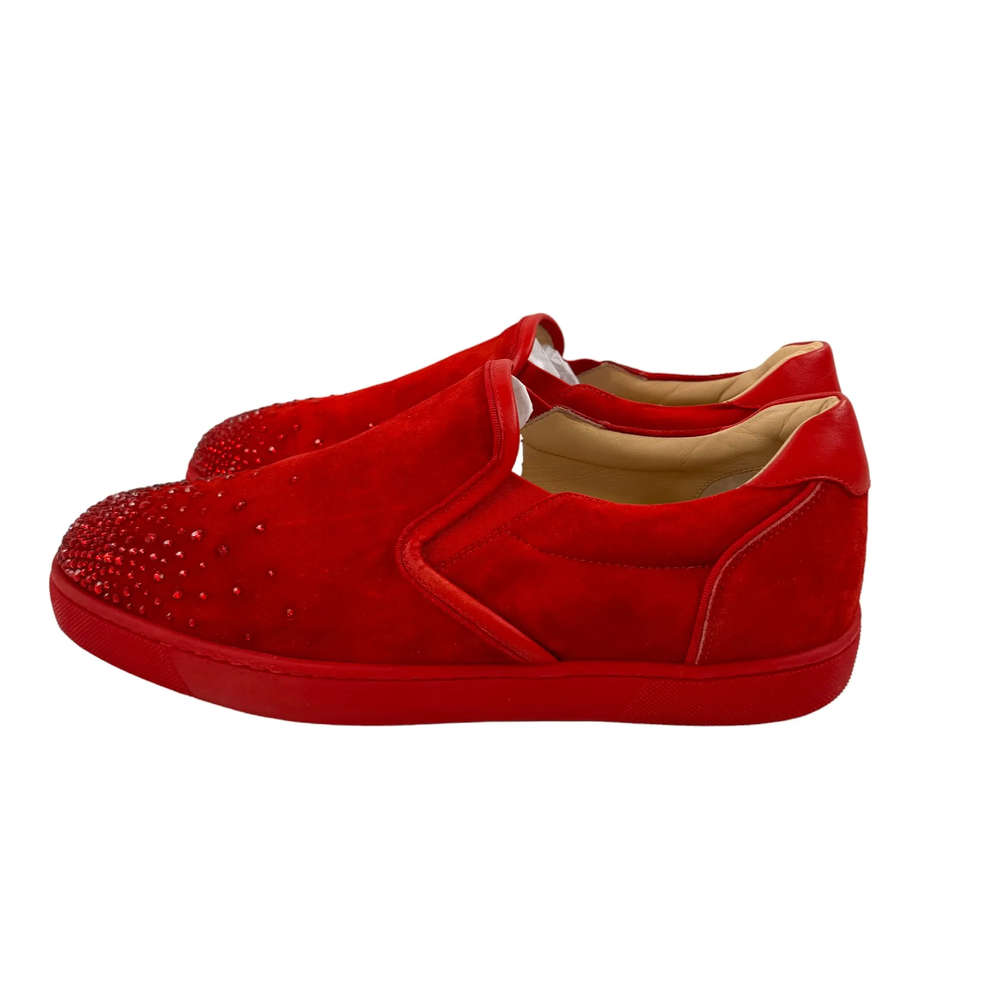 Men's Sailor Boat Crystal Low Trainers Red Size EU 43 / UK 9