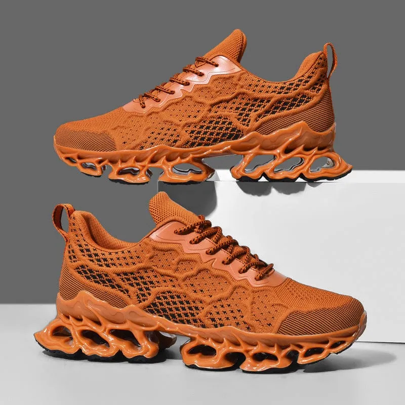 Men's Summer New Breathable Running Shoes Trendy Fashion Platform Fly Woven Mesh Casual