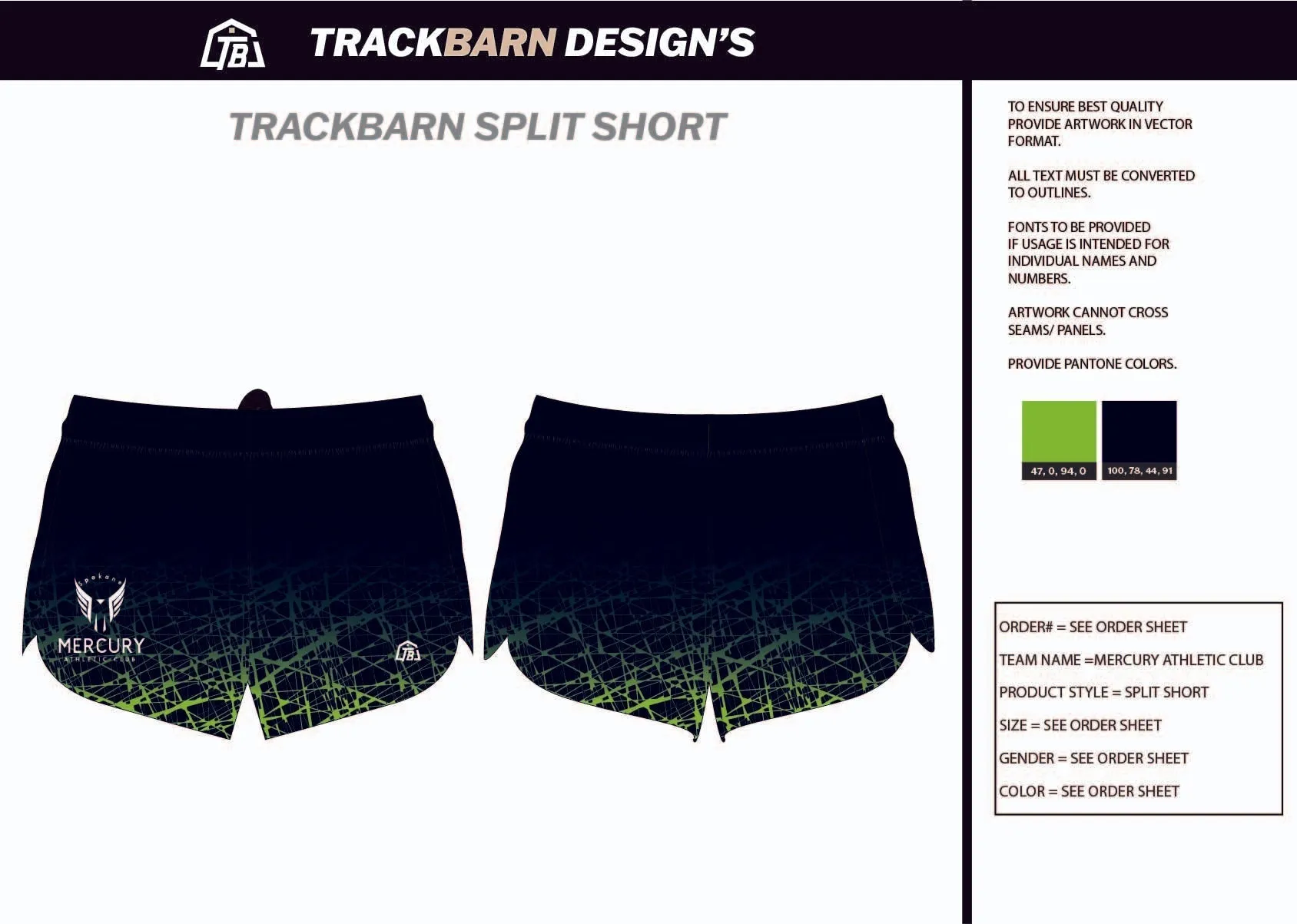 Mercury-Athletic-Club Womens Split Track Short