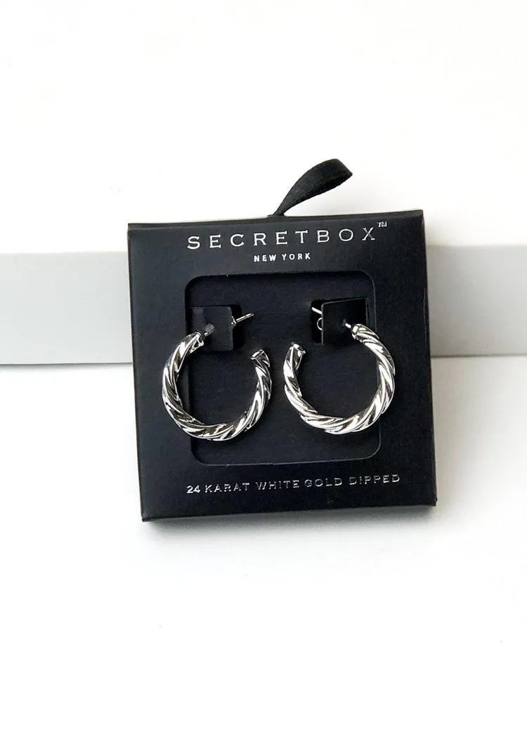 Milan "Mini" Twisted Hoop Earrings-Silver