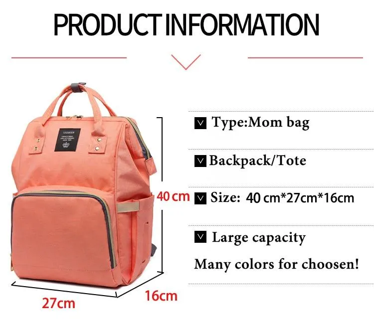 Mom's Fashion Designer Large Capacity Nursing Baby Travel Backpack