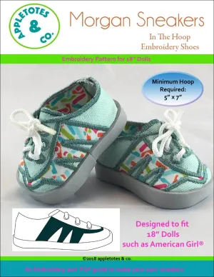 Morgan Sneakers ITH Embroidery Patterns for 18 Inch Dolls