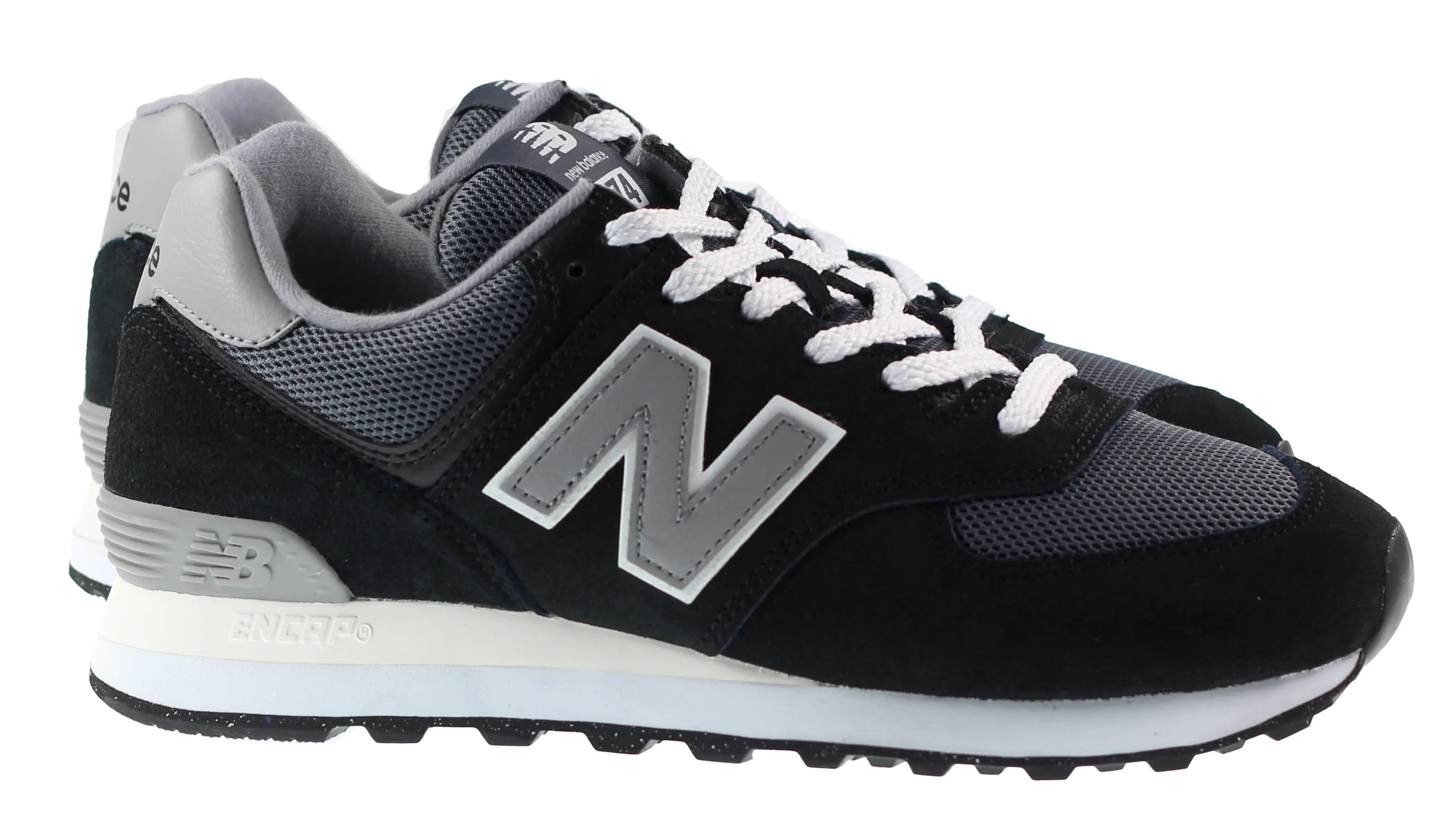 New Balance Trainers Mens 574 Black and Shadow Grey