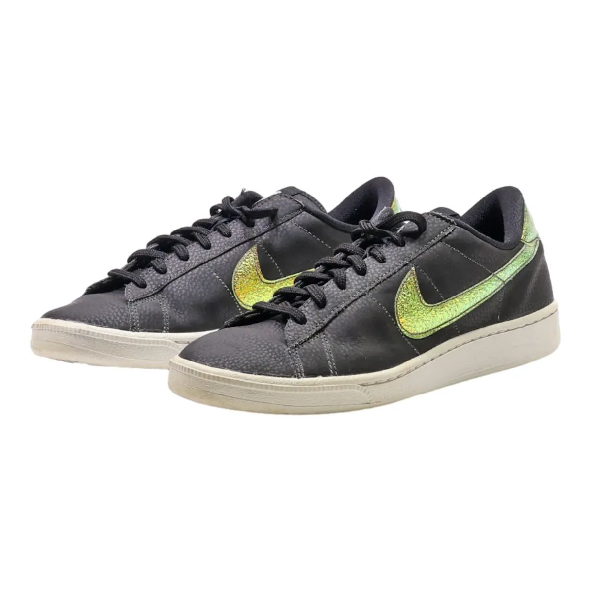 NIKE Tennis Classic Sneaker Trainers Black Leather Womens UK 5.5