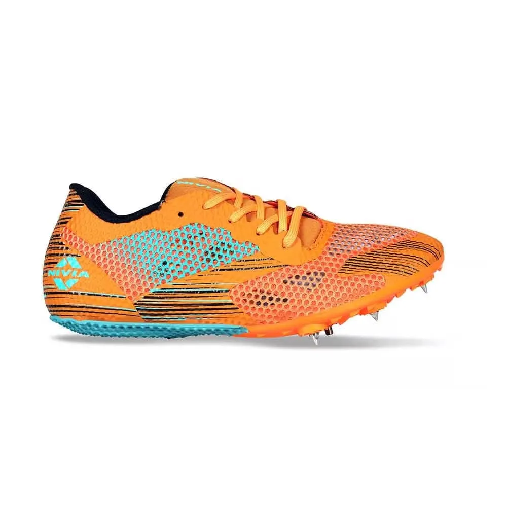 NIVIA TF-400 Track and Field Spikes Running Athletic Shoes (Orange)