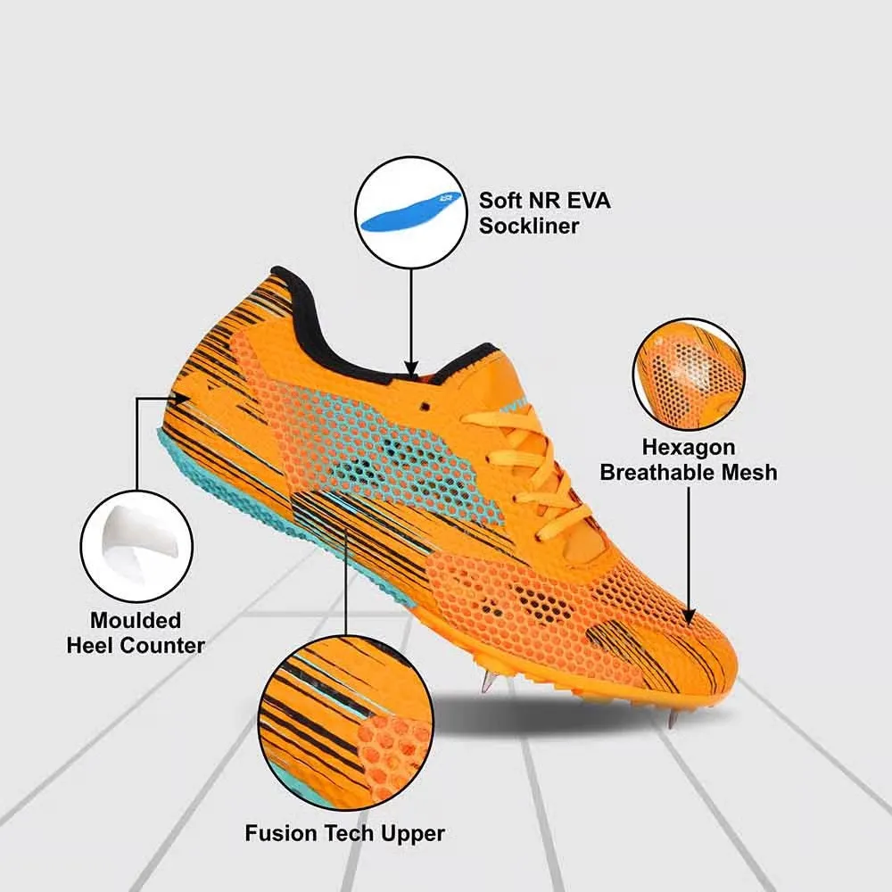 NIVIA TF-400 Track and Field Spikes Running Athletic Shoes (Orange)