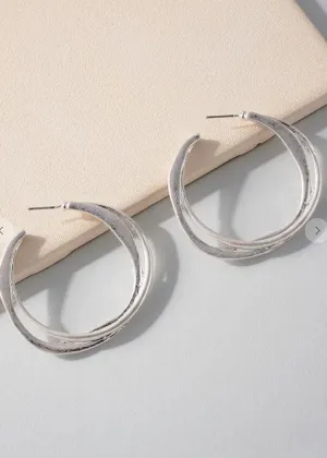 Nora Twisted Hoop-Silver