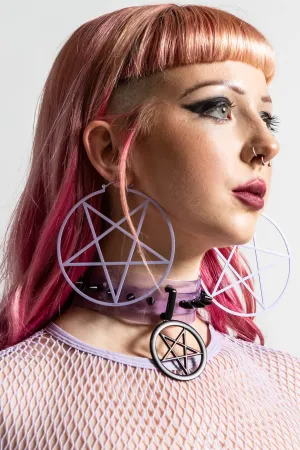 Pentagram Hoop Earrings [LILAC]