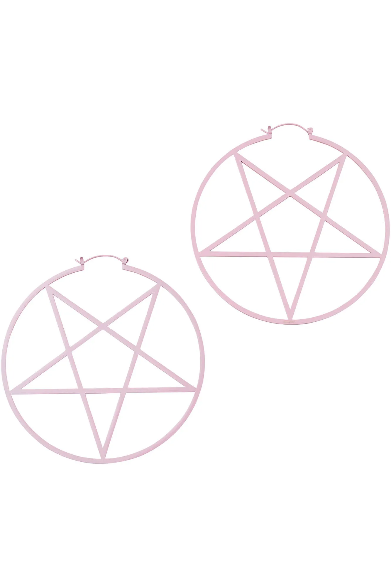 Pentagram Hoop Earrings [PASTEL PINK]