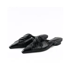 Pre Order:  Pleated Pointy Toe Mules