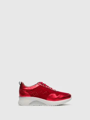 Red Lace-up Trainers