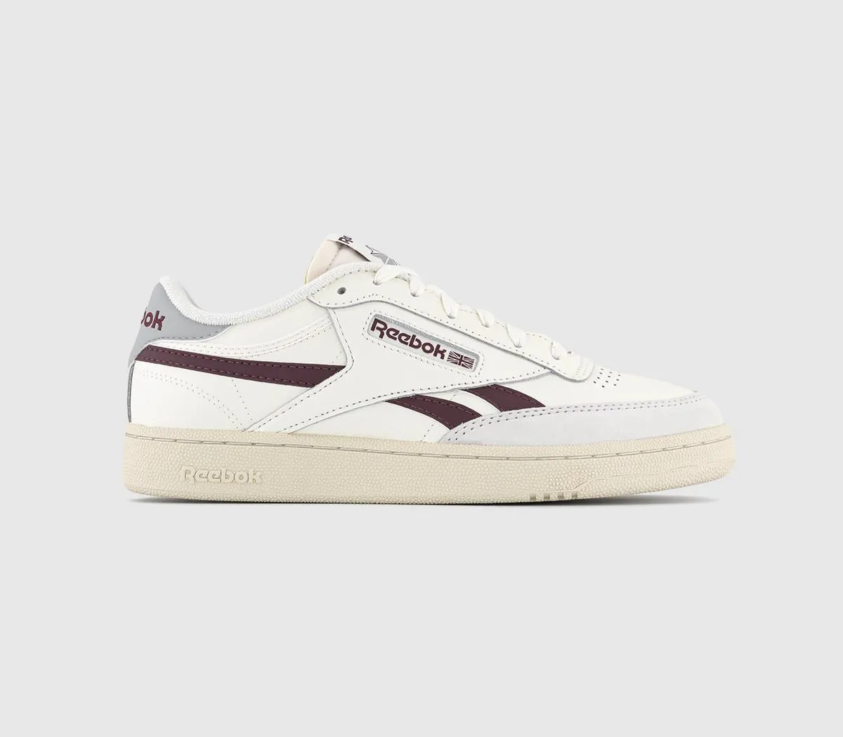 Reebok Club C Revenge Trainers Chalk Classic Maroon Pure Grey