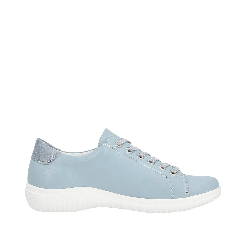 Remonte D1E03-10 Ladies Light Blue Leather Zip & Lace ShoesO