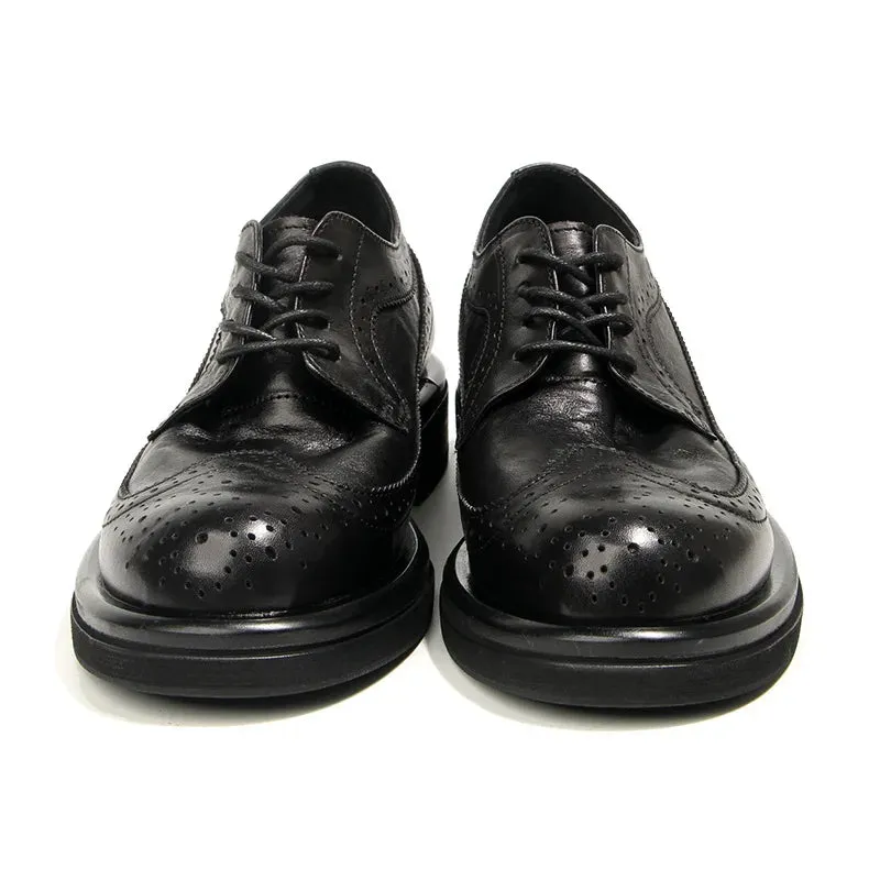 Retro Style Genuine Leather Brogue Shoes