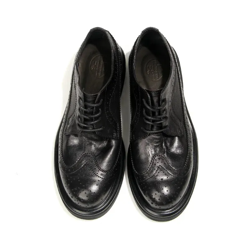 Retro Style Genuine Leather Brogue Shoes