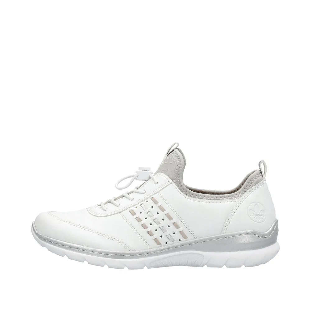 Rieker L3259-80 Nikita Ladies White Pull On Trainers