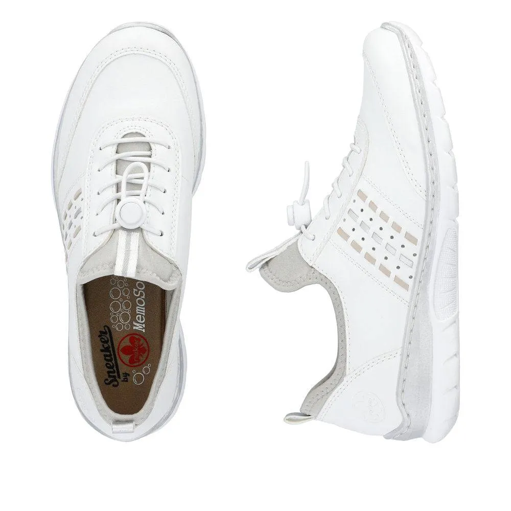 Rieker L3259-80 Nikita Ladies White Pull On Trainers