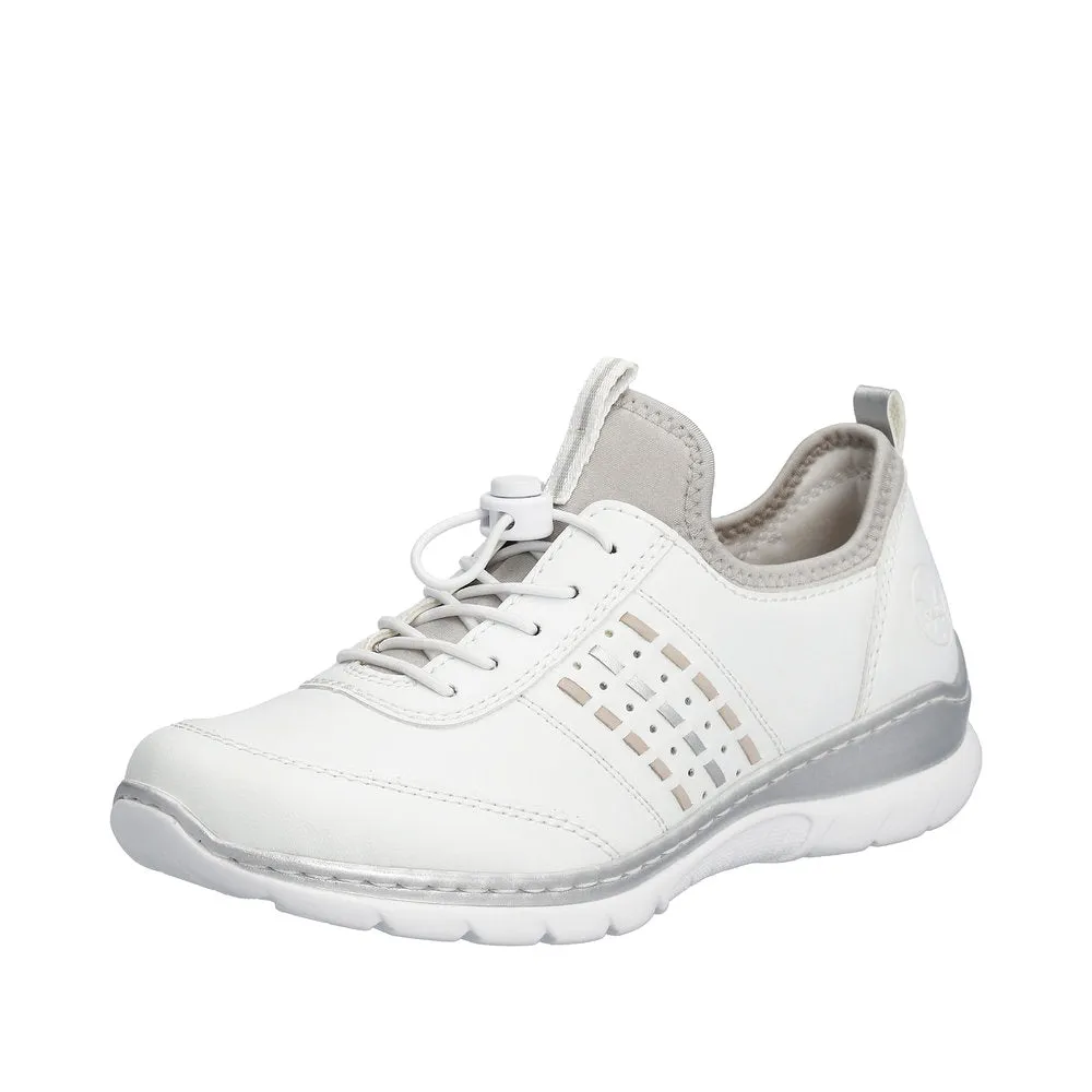 Rieker L3259-80 Nikita Ladies White Pull On Trainers