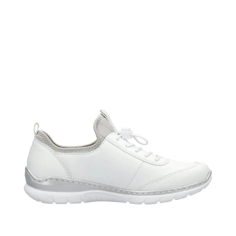 Rieker L3259-80 Nikita Ladies White Pull On Trainers