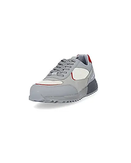 River Island Sydney Grey Colour Block Runner Mens Trainers