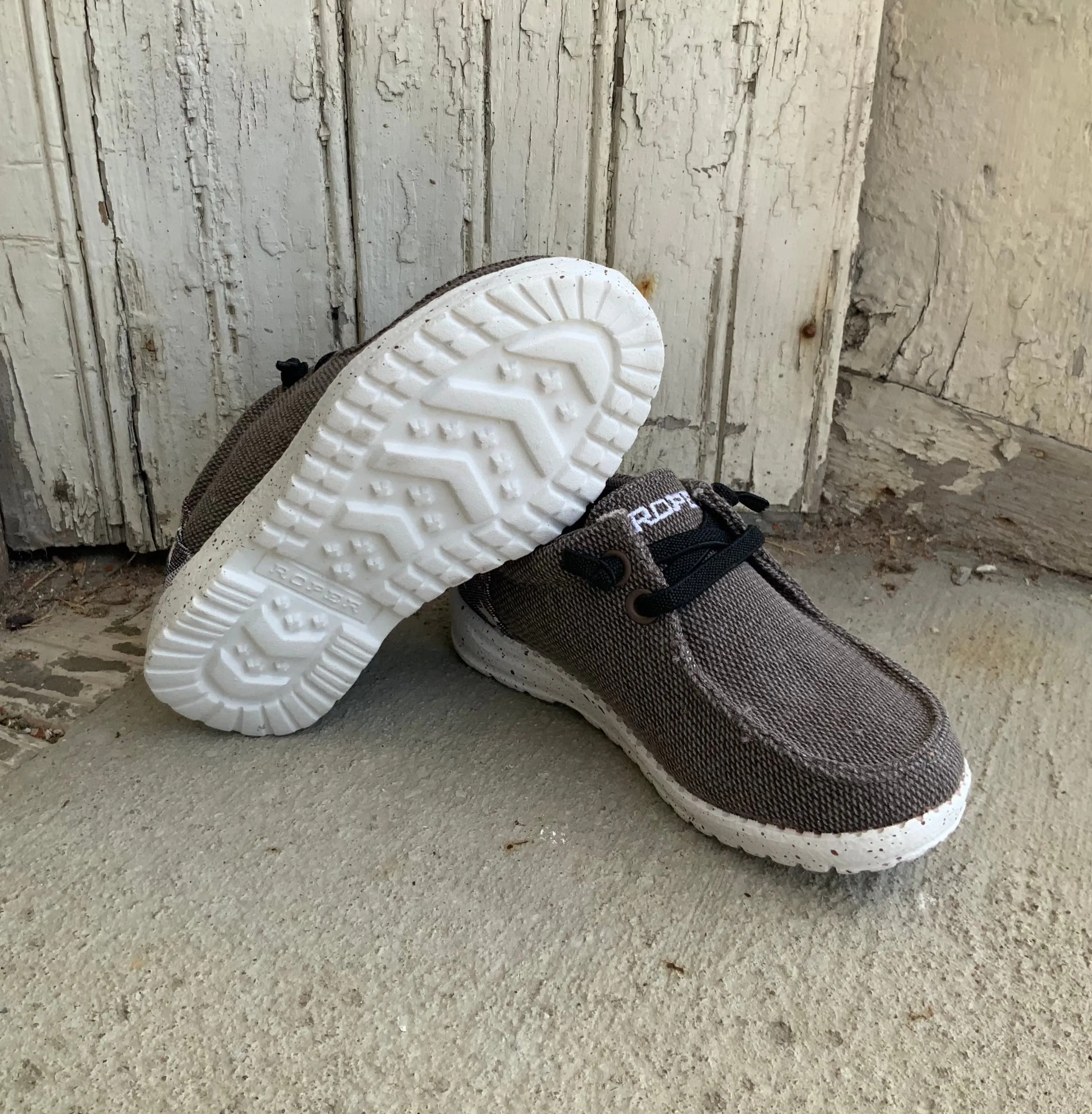 Roper Children/Youth Hang Loose Brown Canvas Lace Up Shoe 1793-2981