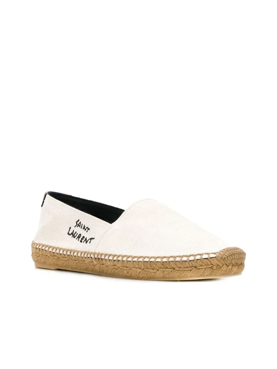 Saint Laurent Embroidered Espadrilles in Canvas