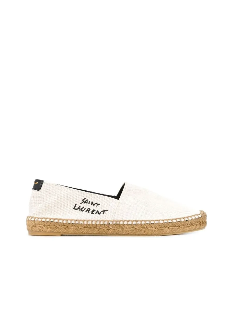 Saint Laurent Embroidered Espadrilles in Canvas