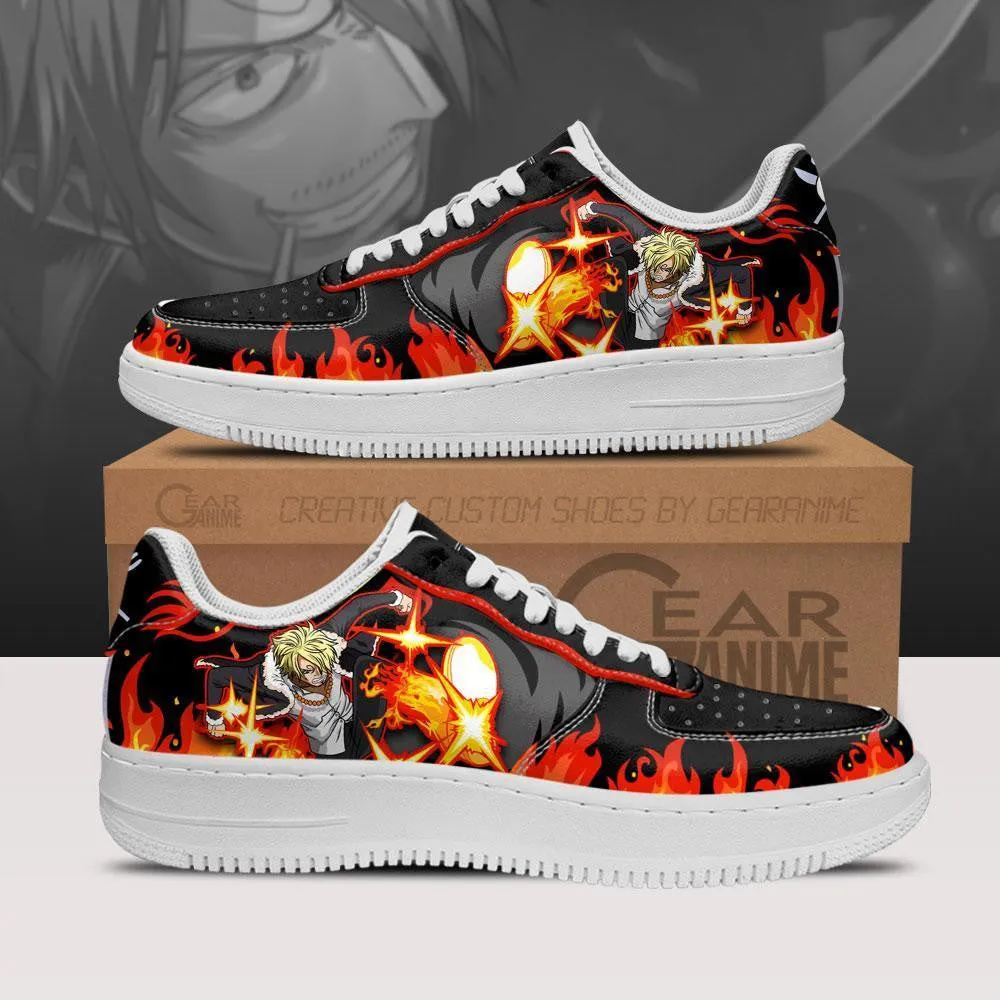 Sanji Black Leg Air Sneakers Custom Anime OP Shoes