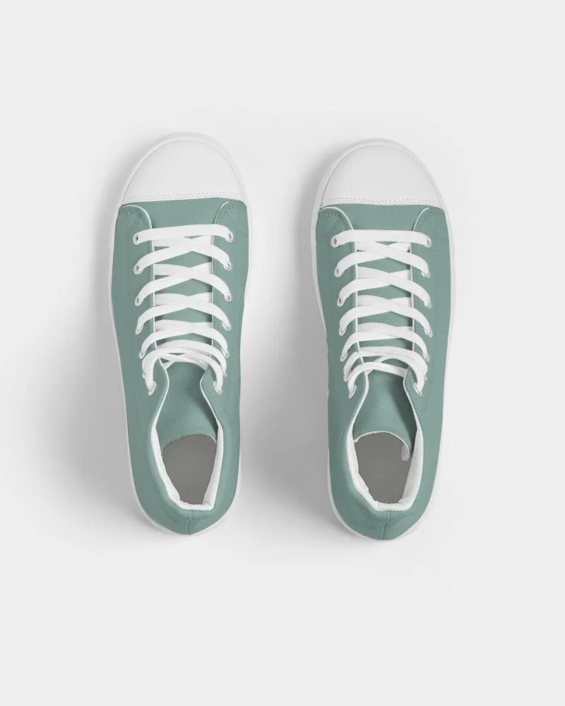 Shaded Pale Pastel Green Gray High-Top Canvas Sneakers | Men's | C30M0Y22K30