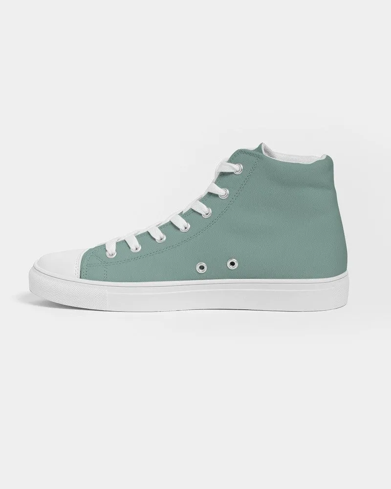 Shaded Pale Pastel Green Gray High-Top Canvas Sneakers | Men's | C30M0Y22K30