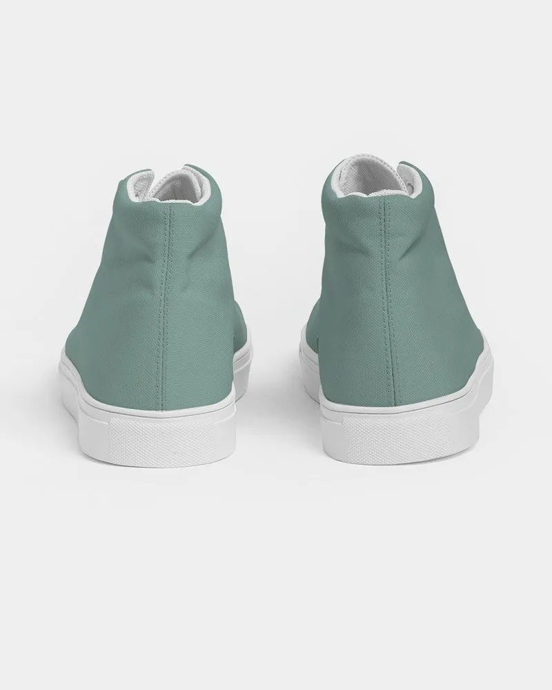 Shaded Pale Pastel Green Gray High-Top Canvas Sneakers | Men's | C30M0Y22K30