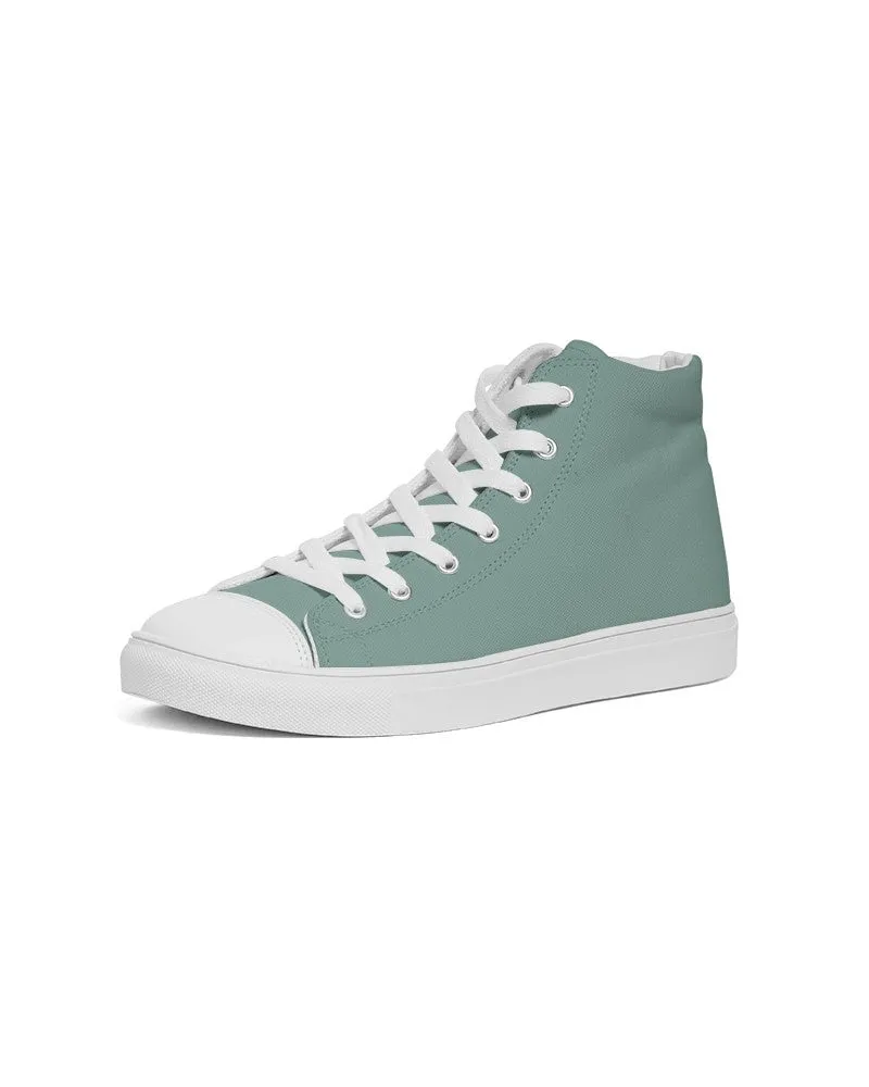 Shaded Pale Pastel Green Gray High-Top Canvas Sneakers | Men's | C30M0Y22K30