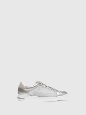 Silver Lace-up Trainers