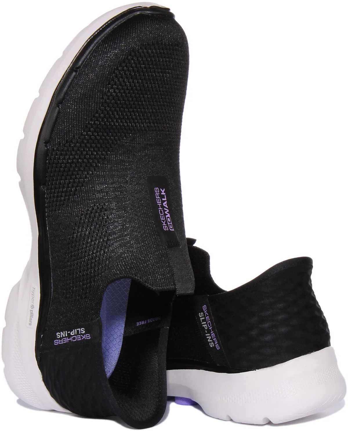 Skechers Go Walk 6 Slip Ins Black White For Women