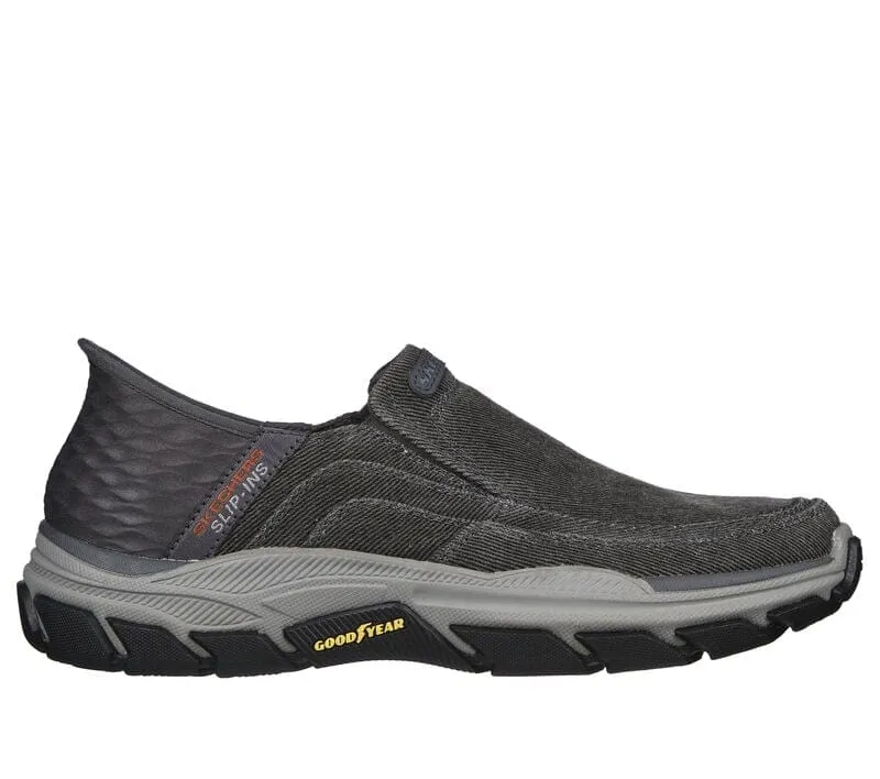 Skechers Men's Respected Holmgren Slip Ons- Charcoal