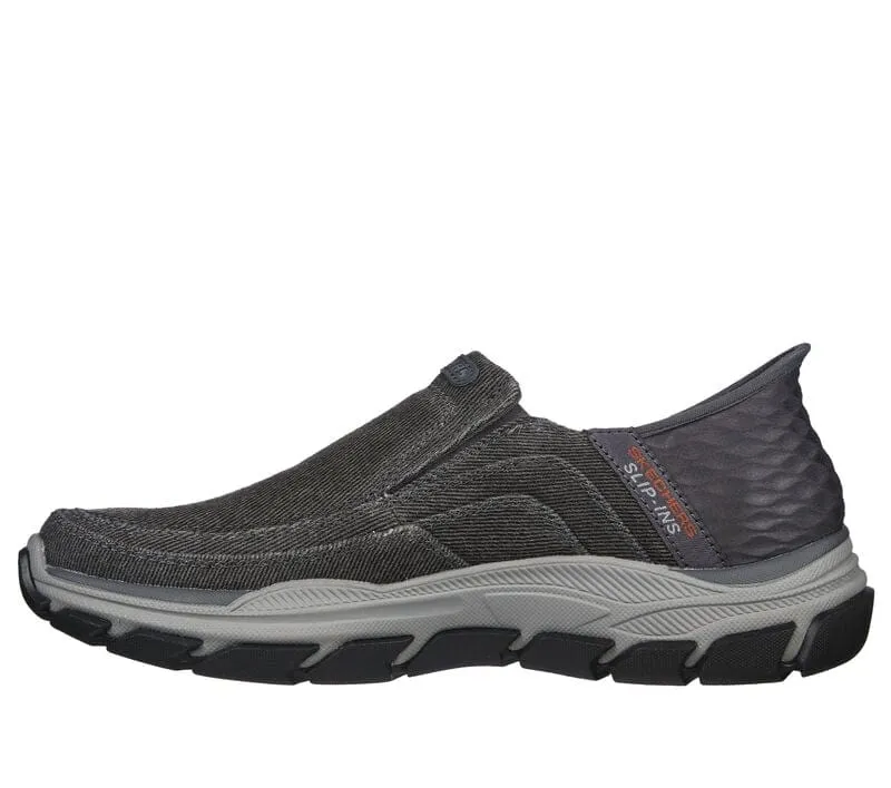 Skechers Men's Respected Holmgren Slip Ons- Charcoal