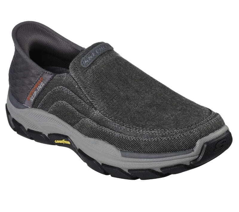 Skechers Men's Respected Holmgren Slip Ons- Charcoal