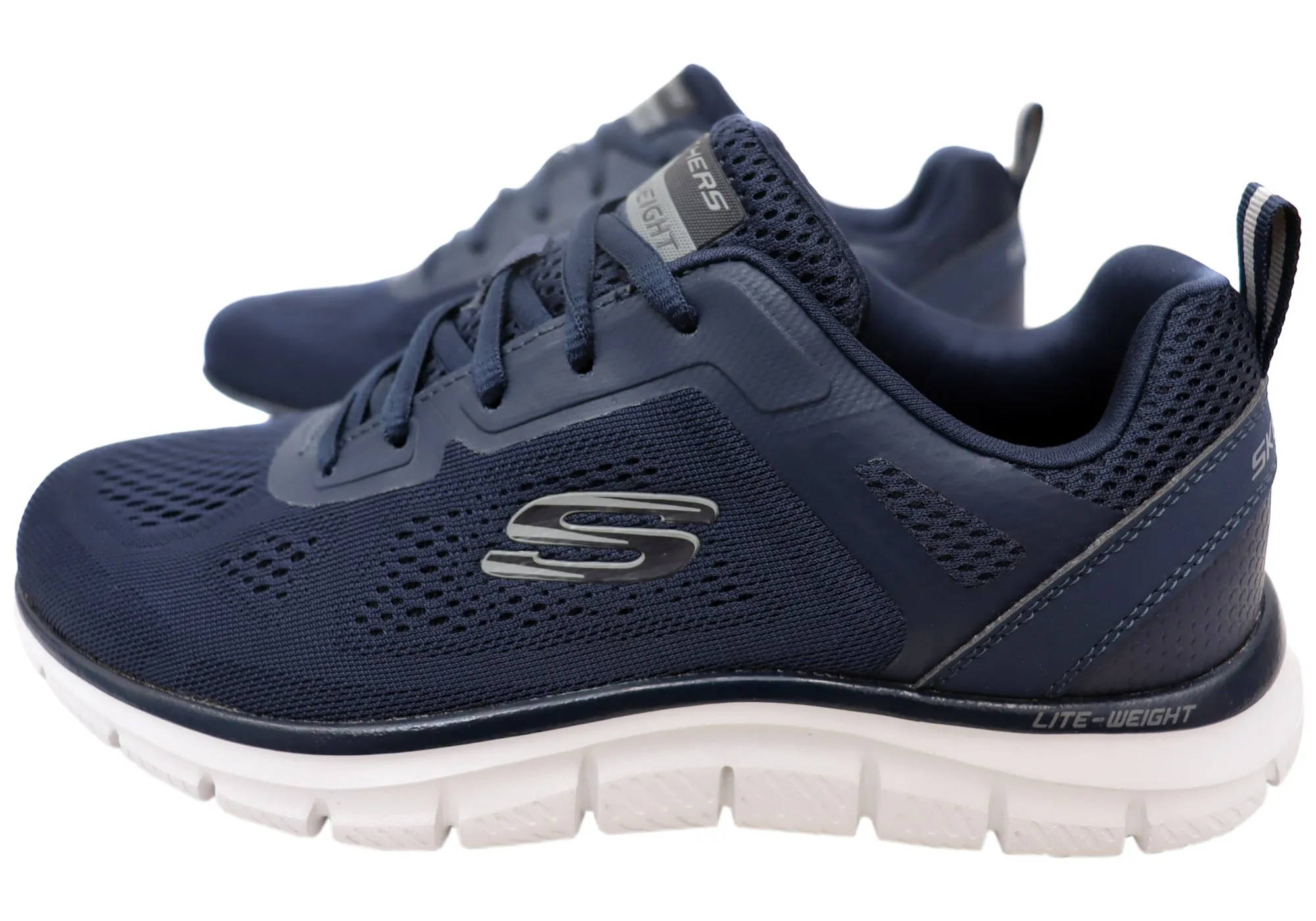 Skechers Mens Track Broader Memory Foam Lace Up Shoes