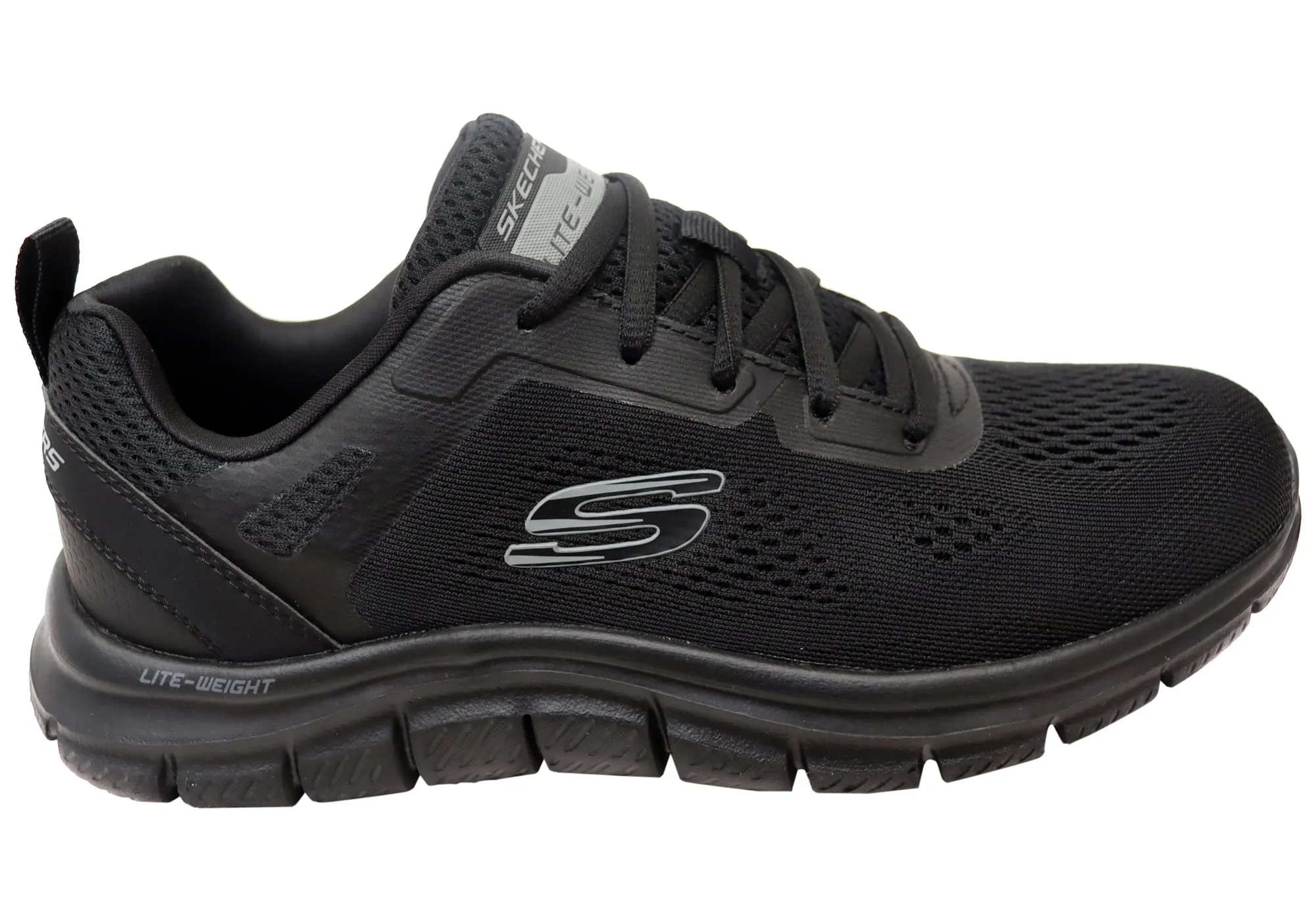 Skechers Mens Track Broader Memory Foam Lace Up Shoes