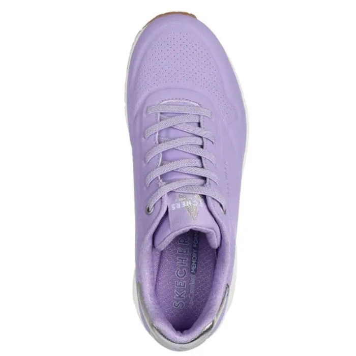 Skechers Uno Shimmer Away Lilac Trainer Pull On