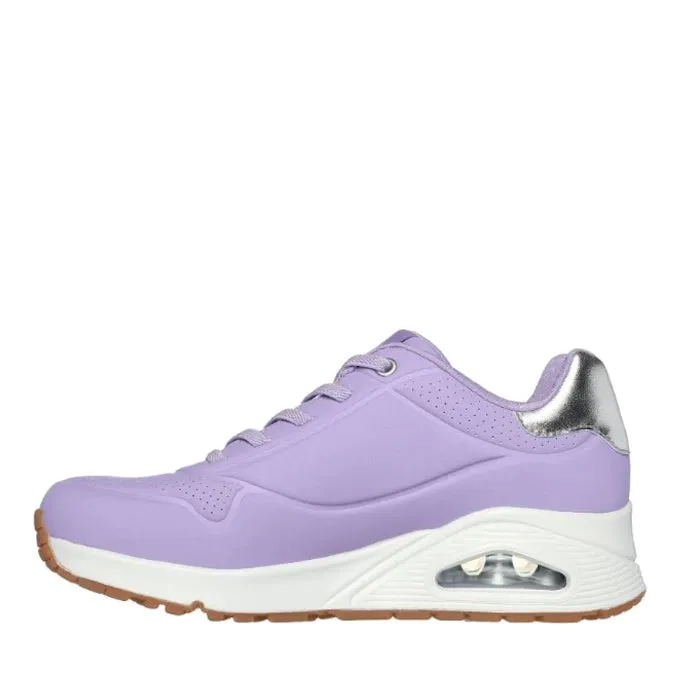 Skechers Uno Shimmer Away Lilac Trainer Pull On