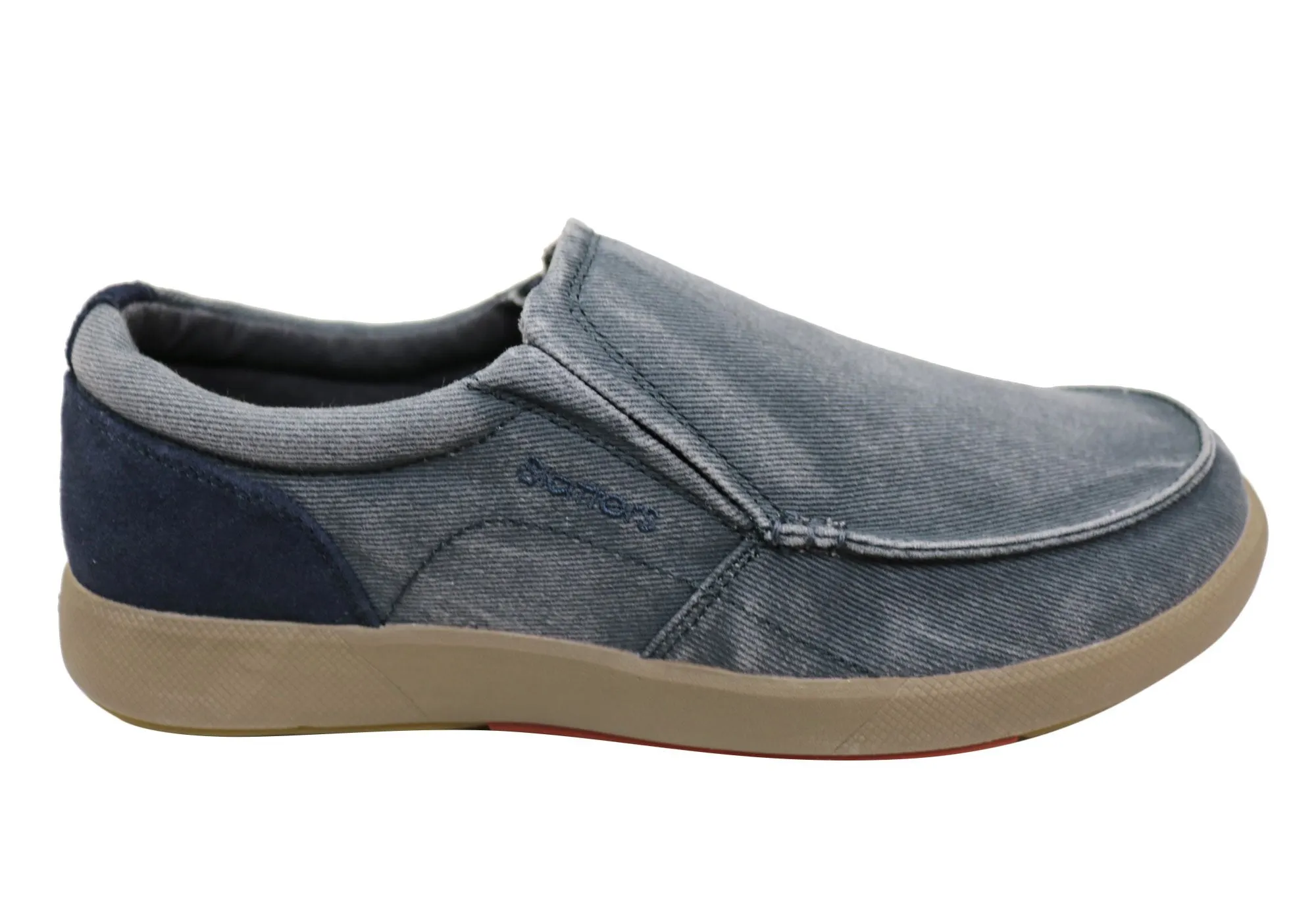 Slatters Genesis Mens Comfortable Canvas Slip On Casual Shoes