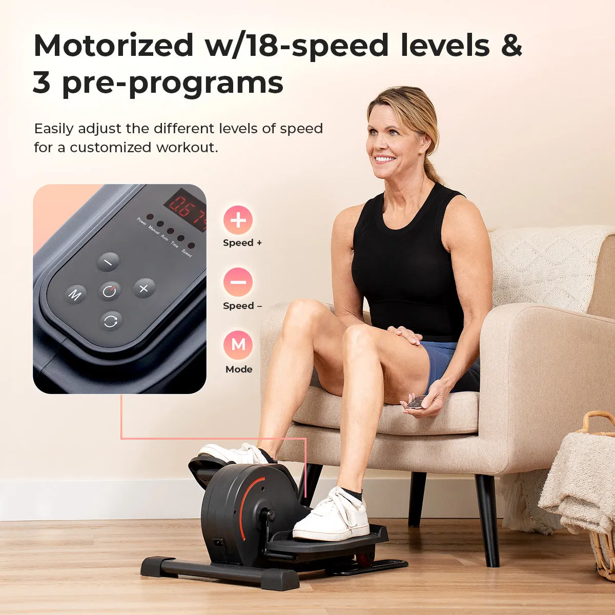 Smart Motorized Under Desk Mini Elliptical